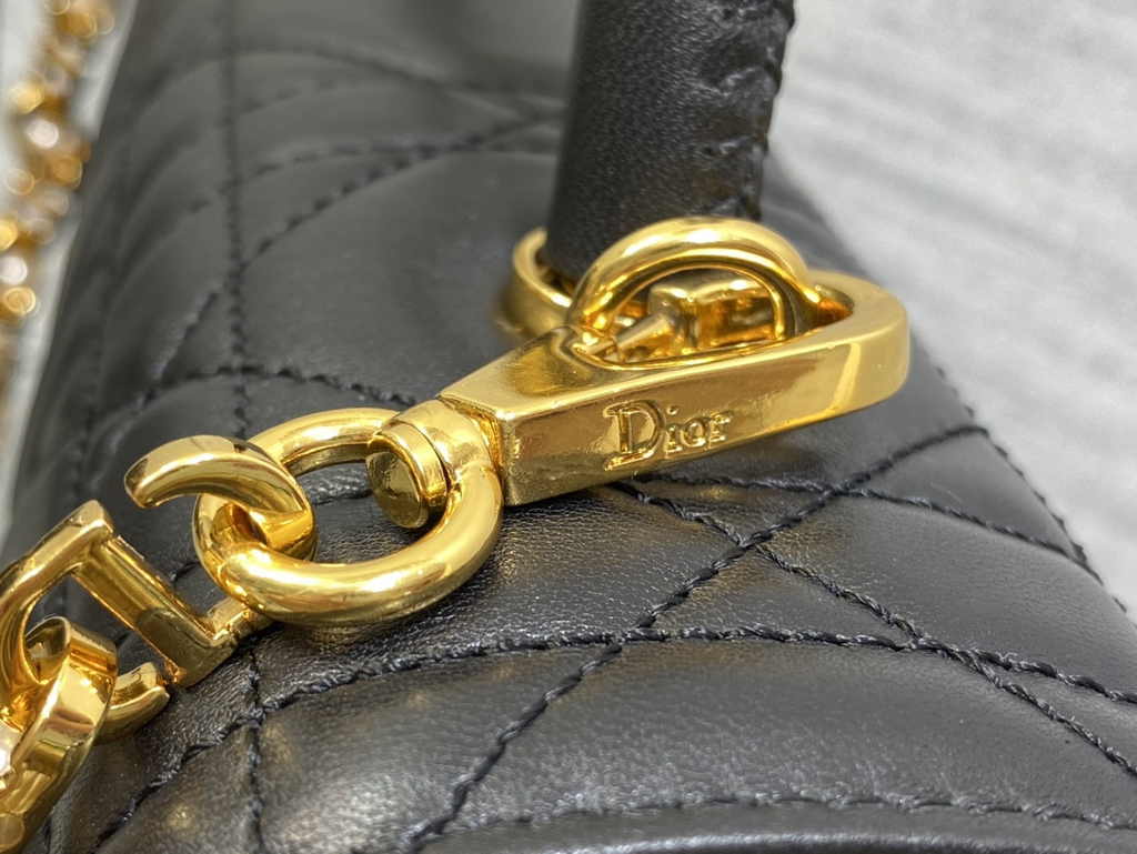 Medium Dior Ange Bag M4402 Black Macrocannage Calfskin - Default Title - View 10