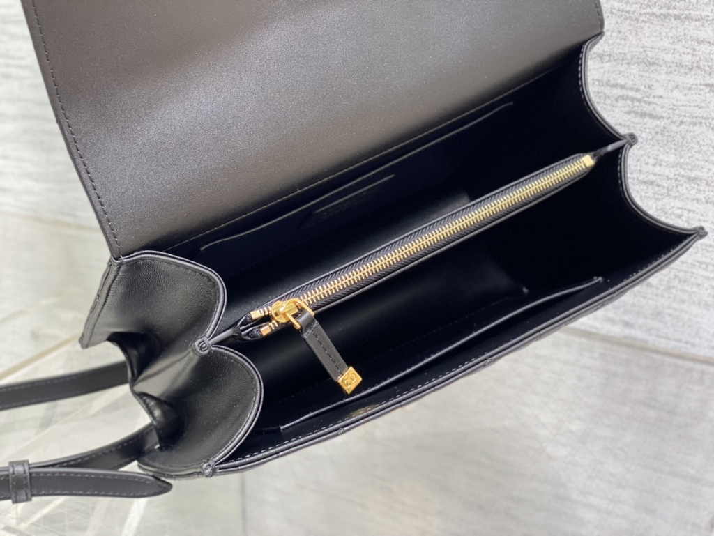 Medium Dior Ange Bag M4402 Black Macrocannage Calfskin - Default Title - View 7