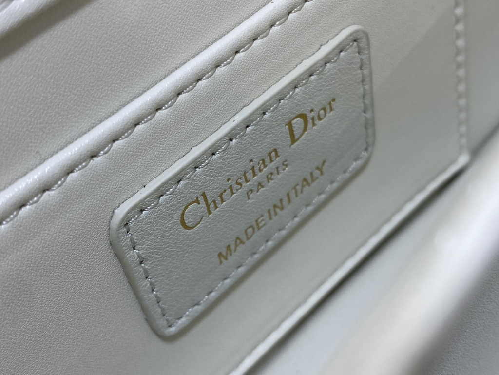 Mini Dior Ange Bag M4401 White Macrocannage Calfskin - Default Title - View 9