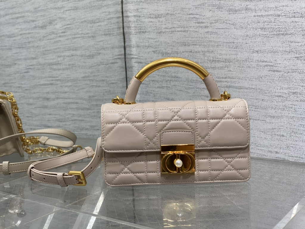 Mini Dior Ange Bag M4401 Trench Beige Macrocannage Calfskin - Default Title - View 2