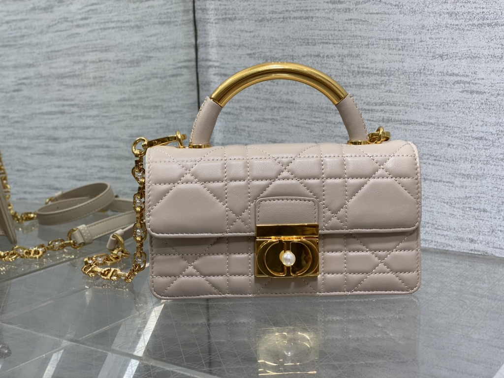 Mini Dior Ange Bag M4401 Trench Beige Macrocannage Calfskin - Default Title - View 3