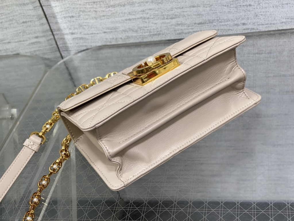 Mini Dior Ange Bag M4401 Trench Beige Macrocannage Calfskin - Default Title - View 8
