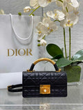 Mini Dior Ange Bag M4401 Black Macrocannage Calfskin - Default Title - View 1