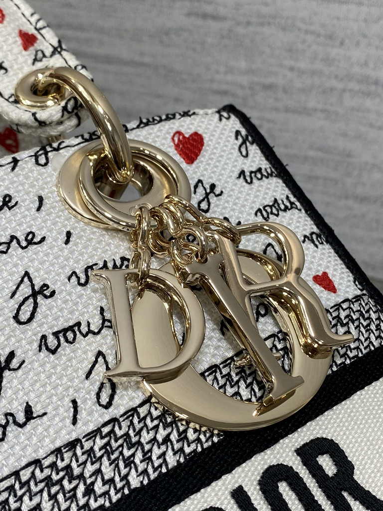 Dioramour Small Lady Dior My ABCDior Bag M0538 White Calfskin - Default Title - View 4
