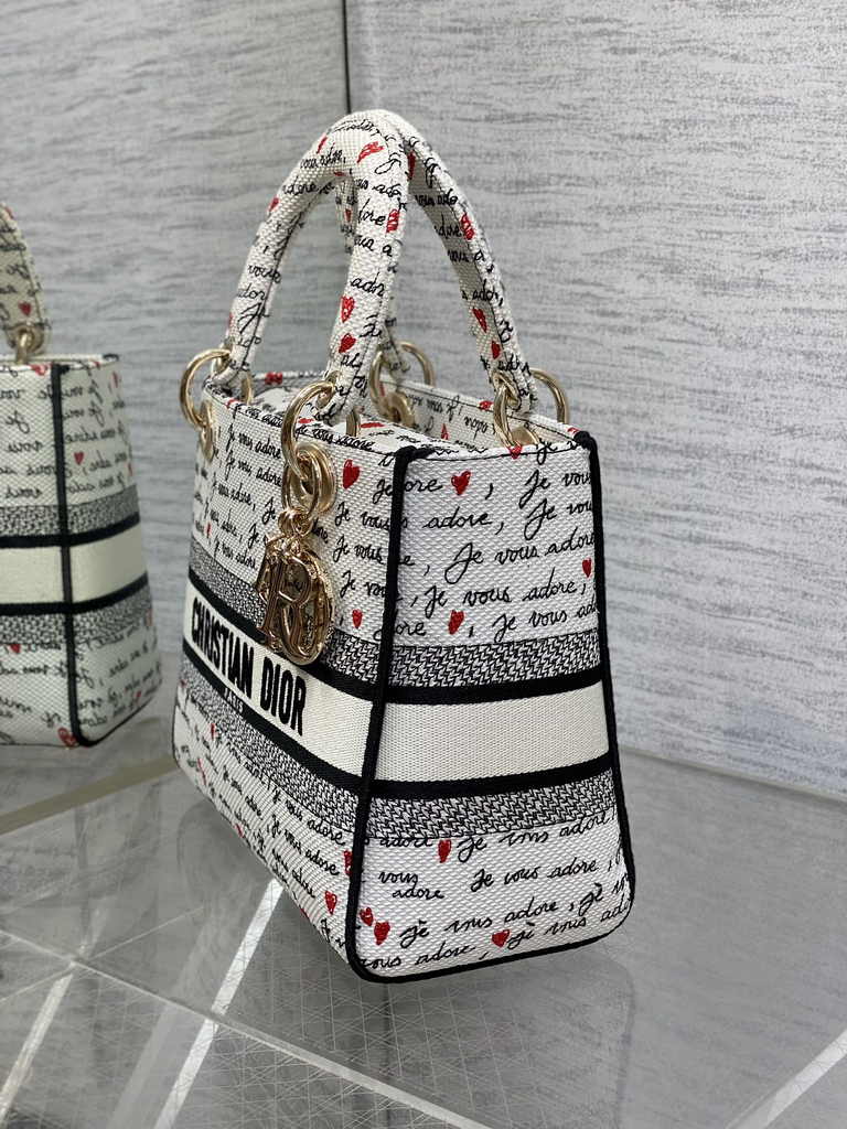 Dioramour Small Lady Dior My ABCDior Bag M0538 White Calfskin - Default Title - View 7