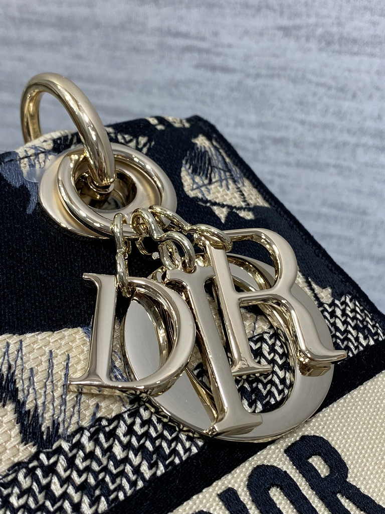 Dior Medium Lady D-Lite Bag M0565 Apricot Peony Embroidery - Default Title - View 5