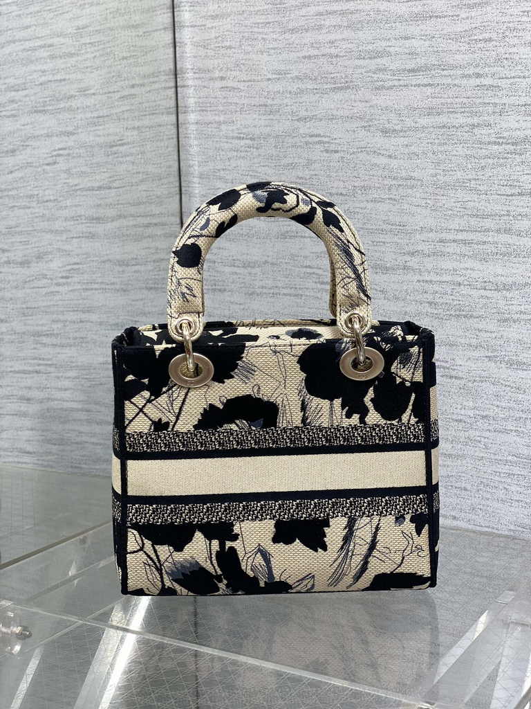Dior Medium Lady D-Lite Bag M0565 Apricot Peony Embroidery - Default Title - View 6