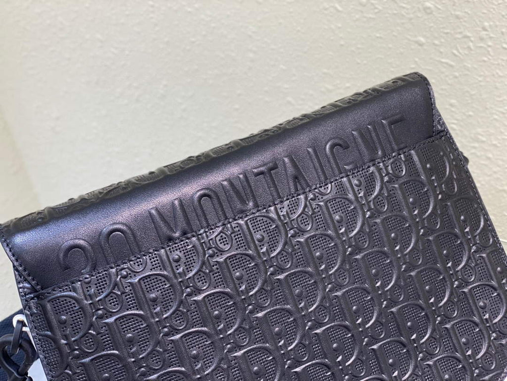 Dior Bobby Bag M9319 Medium Perforated Black calfskin with Dior Oblique motif