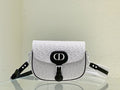Dior Bobby Bag M9319 Medium Perforated white calfskin with Dior Oblique motif