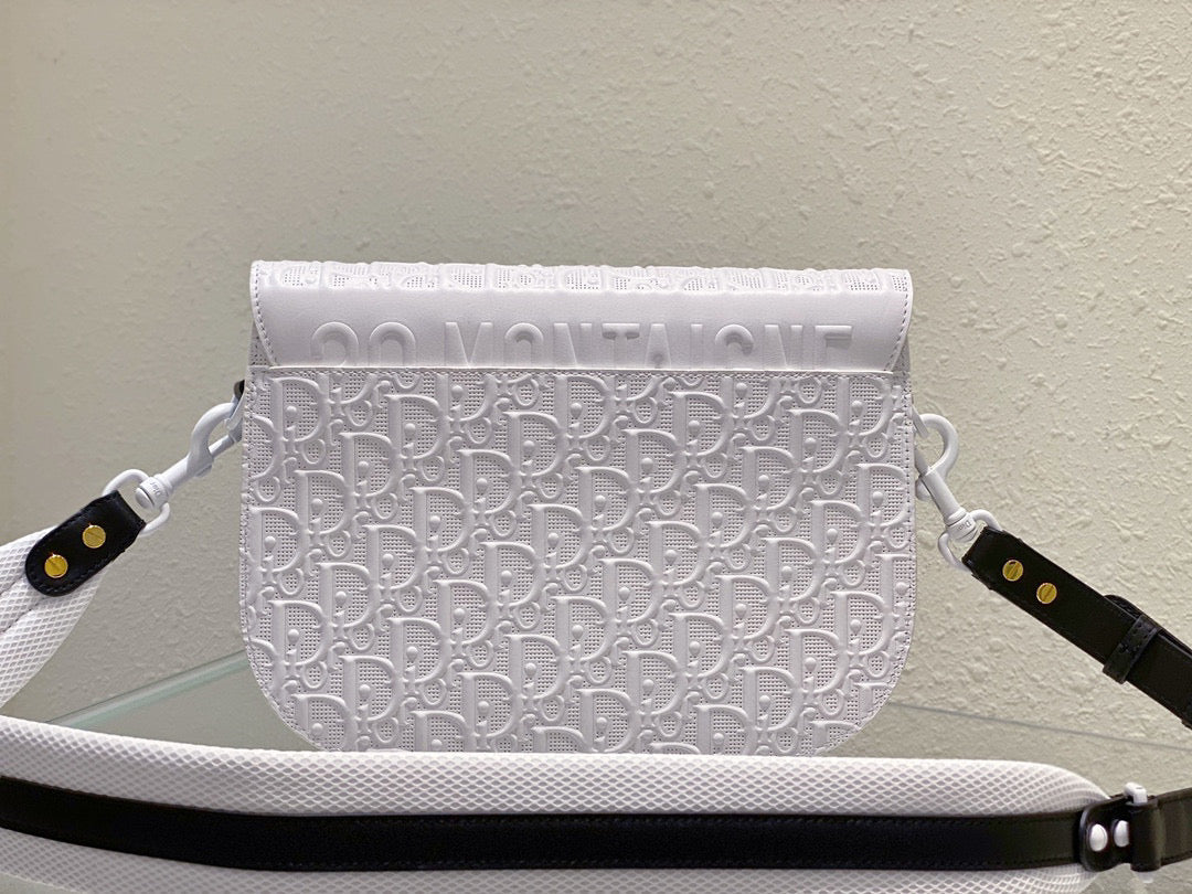 Dior Bobby Bag M9319 Medium Perforated white calfskin with Dior Oblique motif - Default Title - View 5
