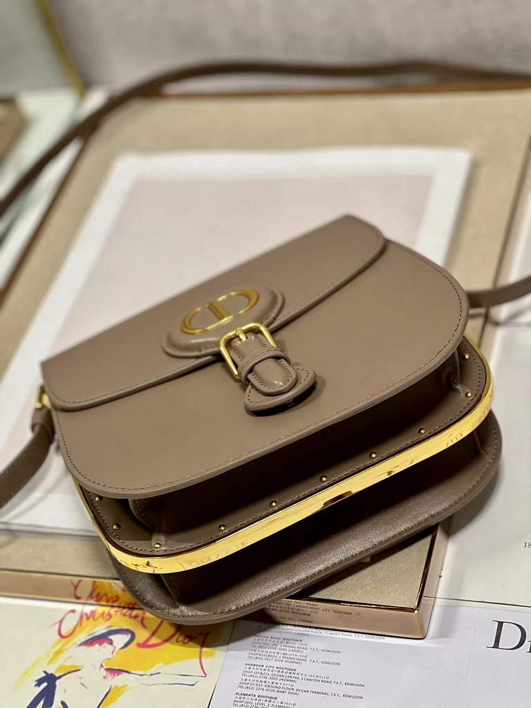 Dior Bobby Frame Bag M9333 Hazelnut Box Calfskin
