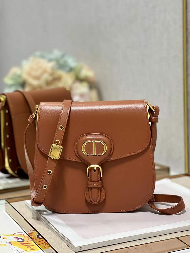 Dior Bobby Frame Bag M9333 Cognac-Colored Box Calfskin