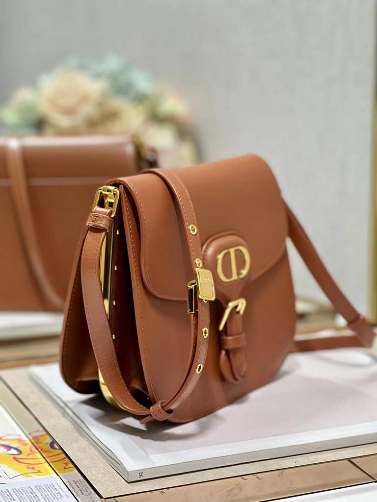 Dior Bobby Frame Bag M9333 Cognac-Colored Box Calfskin