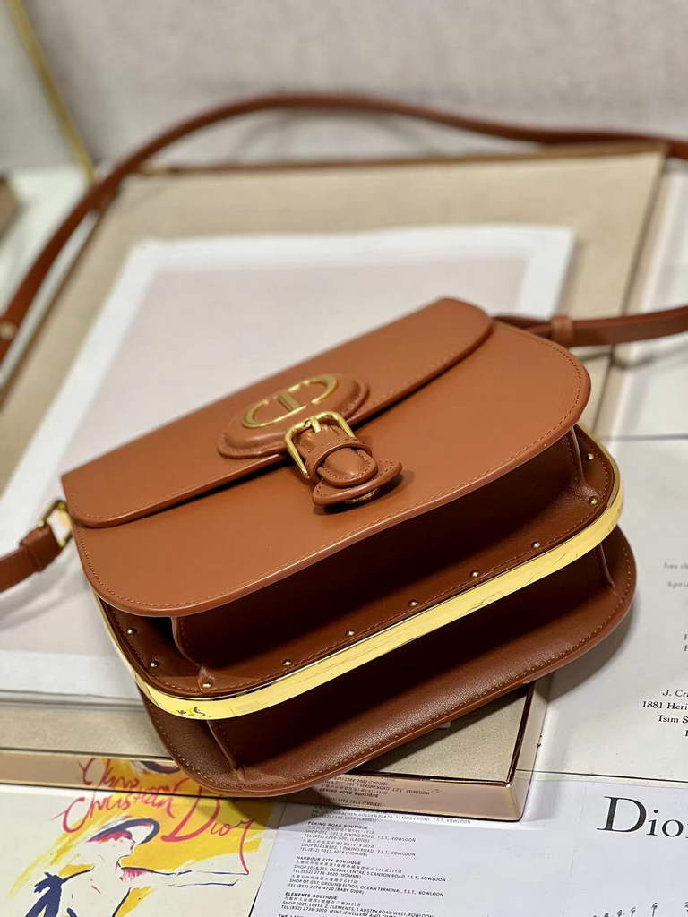 Dior Bobby Frame Bag M9333 Cognac-Colored Box Calfskin - Default Title - View 5