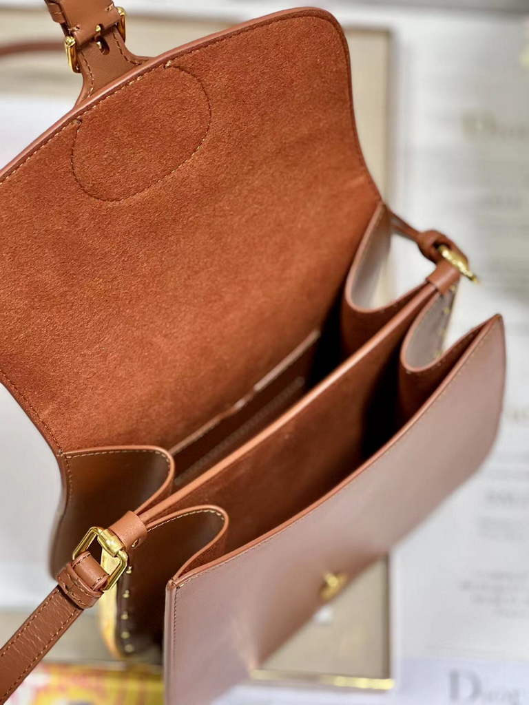 Dior Bobby Frame Bag M9333 Cognac-Colored Box Calfskin