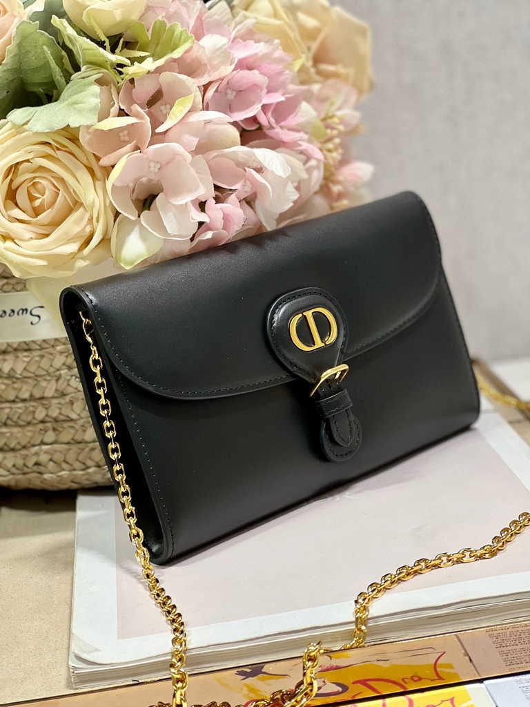 Dior Bobby S5703 East-West Pouch with Chain Black Smooth - Default Title - View 2