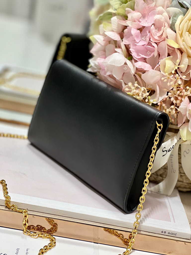 Dior Bobby S5703 East-West Pouch with Chain Black Smooth - Default Title - View 5