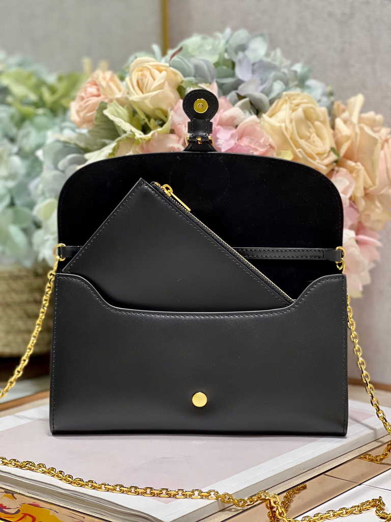 Dior Bobby S5703 East-West Pouch with Chain Black Smooth - Default Title - View 7