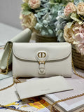 Dior Bobby S5703 East-West Pouch with Chain White Smooth - Default Title - View 1