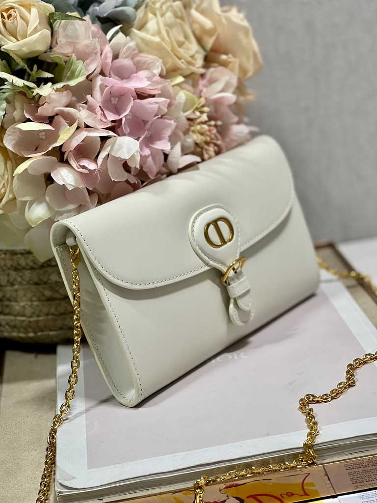 Dior Bobby S5703 East-West Pouch with Chain White Smooth - Default Title - View 2