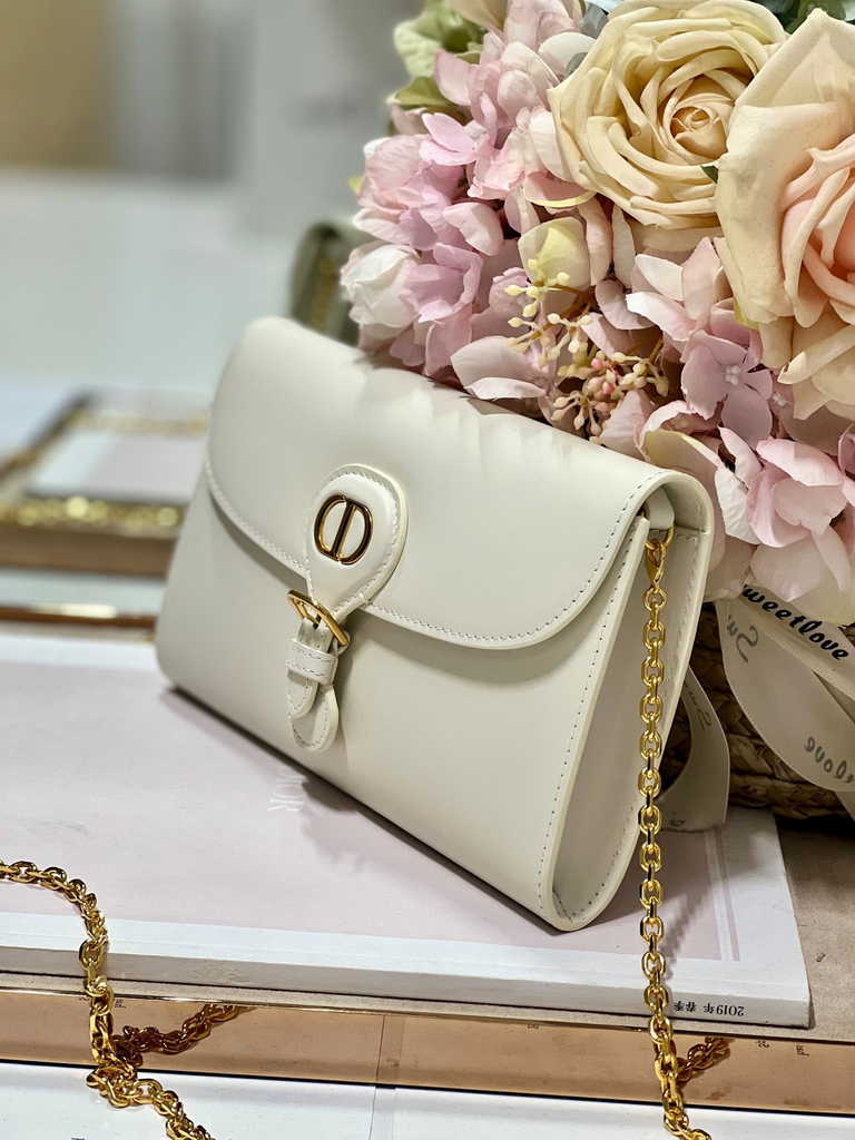 Dior Bobby S5703 East-West Pouch with Chain White Smooth - Default Title - View 3