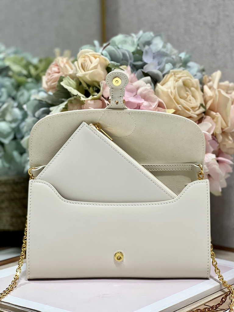 Dior Bobby S5703 East-West Pouch with Chain White Smooth - Default Title - View 7