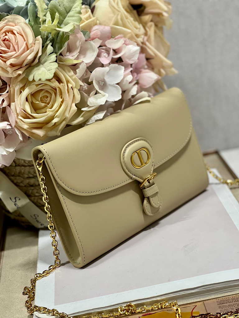 Dior Bobby S5703 East-West Pouch with Chain Dark Beige Smooth - Default Title - View 2