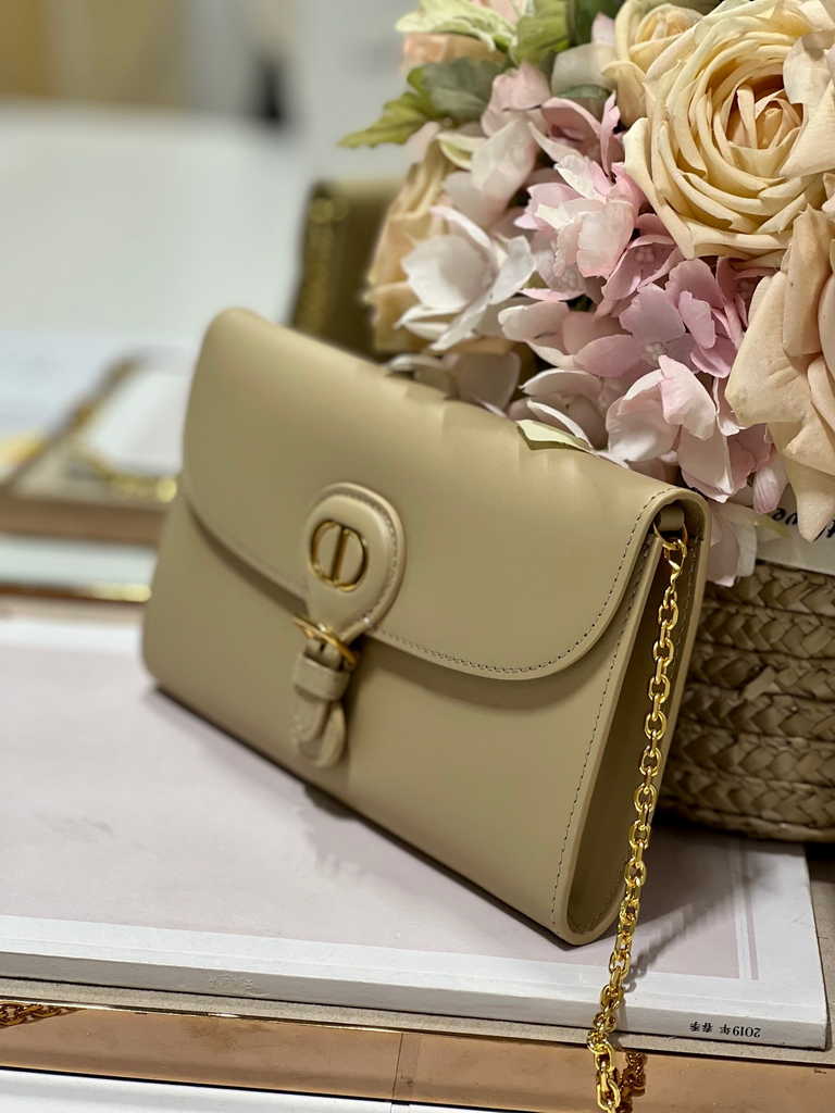 Dior Bobby S5703 East-West Pouch with Chain Dark Beige Smooth - Default Title - View 3