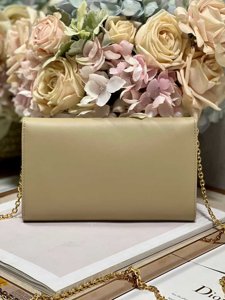Dior Bobby S5703 East-West Pouch with Chain Dark Beige Smooth - Default Title - View 4