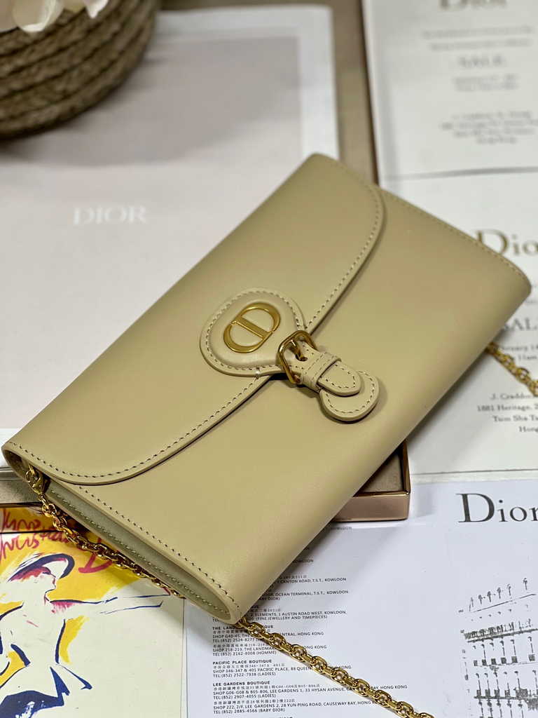 Dior Bobby S5703 East-West Pouch with Chain Dark Beige Smooth - Default Title - View 6