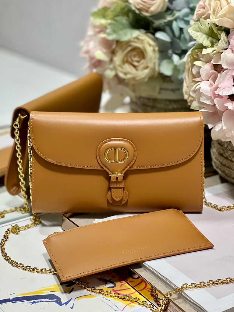 Dior Bobby S5703 East-West Pouch with Chain Tan Smooth - Default Title - View 1