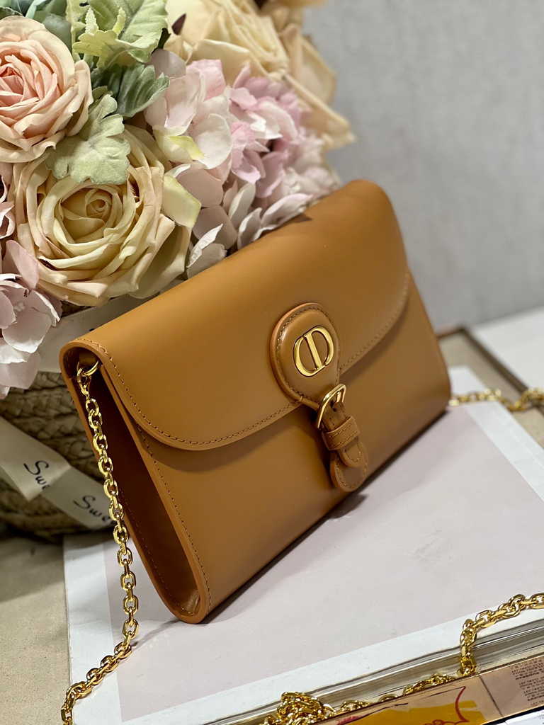 Dior Bobby S5703 East-West Pouch with Chain Tan Smooth - Default Title - View 2