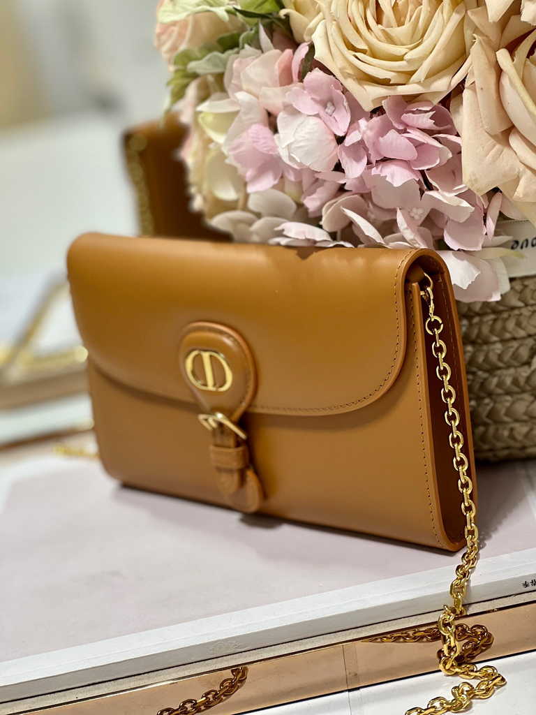 Dior Bobby S5703 East-West Pouch with Chain Tan Smooth - Default Title - View 3