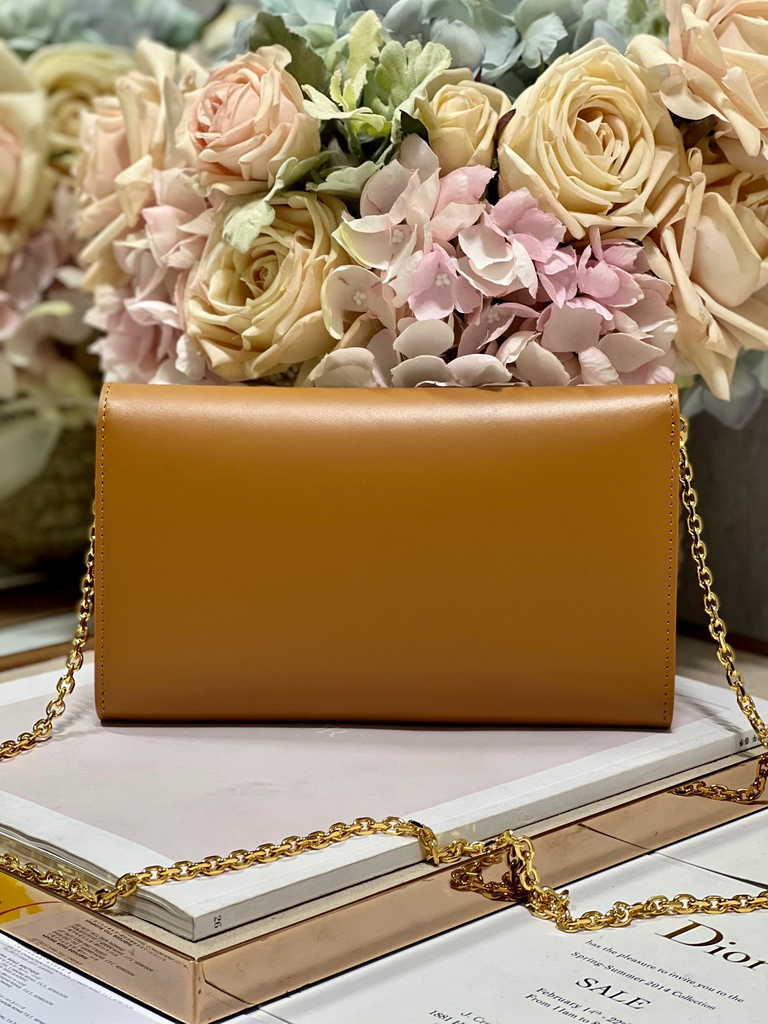 Dior Bobby S5703 East-West Pouch with Chain Tan Smooth - Default Title - View 4