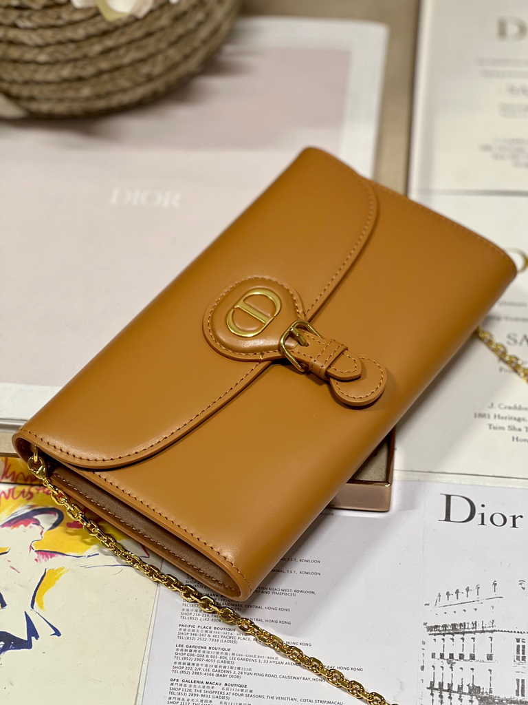 Dior Bobby S5703 East-West Pouch with Chain Tan Smooth - Default Title - View 6