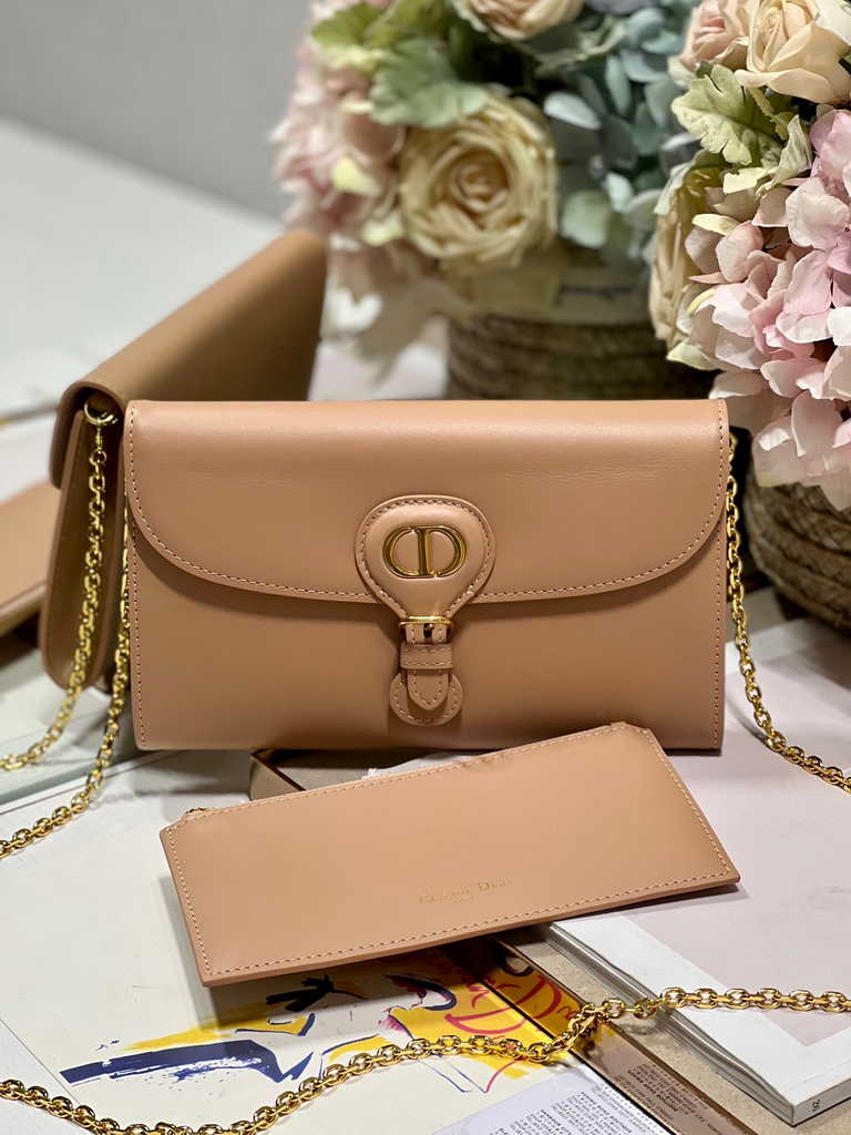 Dior Bobby S5703 East-West Pouch with Chain Light Pink Smooth - Default Title - View 1