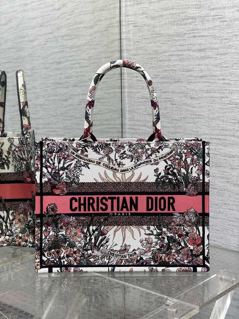 Dior Medium Book Tote M1296 Embroidery M20E1