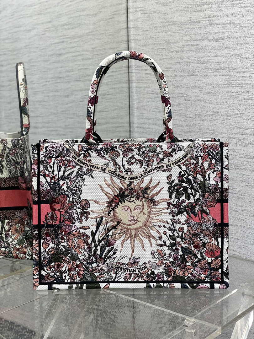 Dior Medium Book Tote M1296 Embroidery M20E1