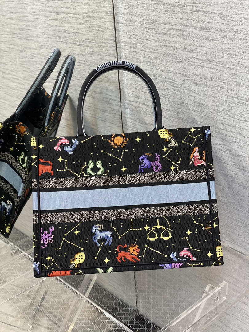 Dior Medium Book Tote M1296 Embroidery M20G0