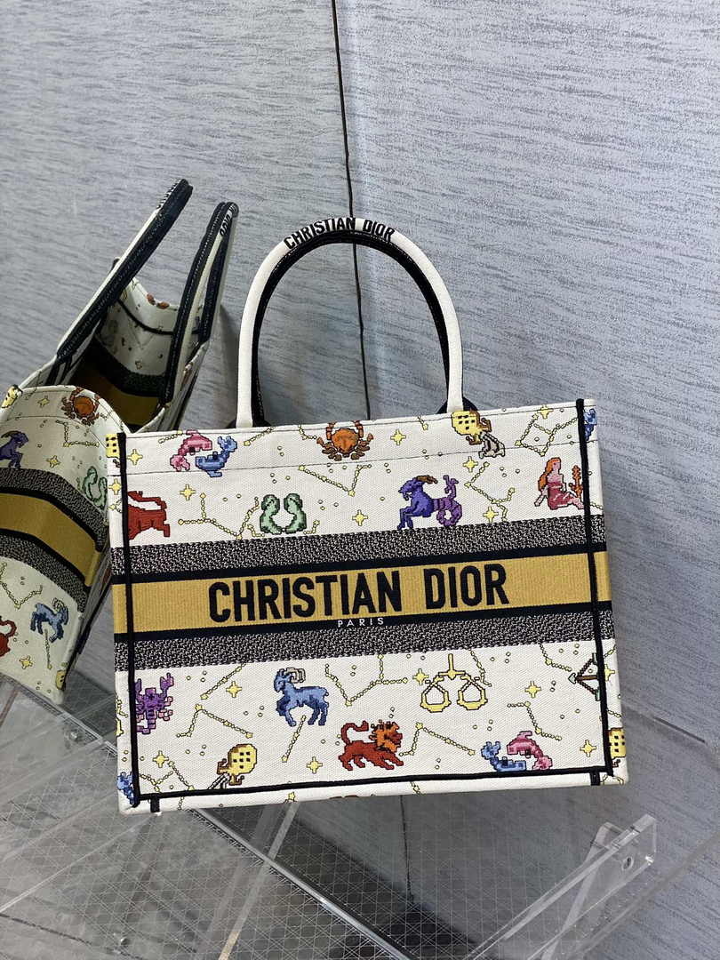 Dior Medium Book Tote M1296 Embroidery M20G1