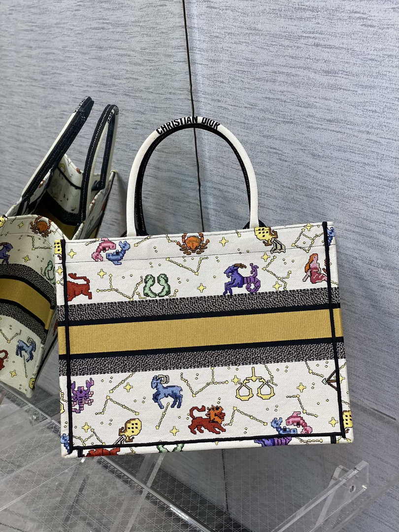 Dior Medium Book Tote M1296 Embroidery M20G1