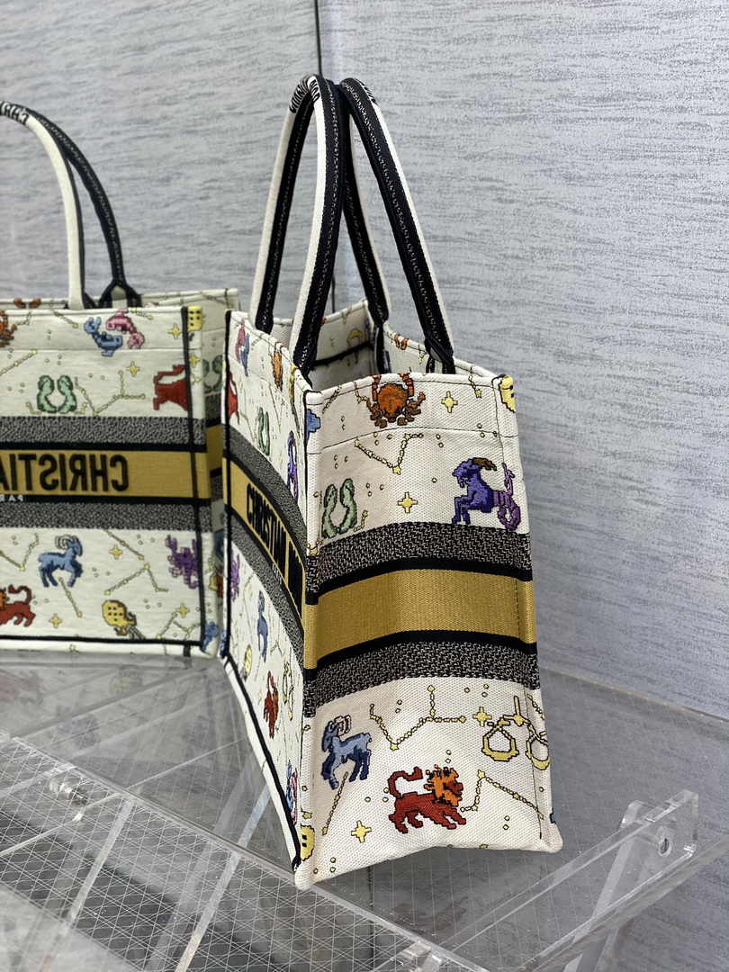 Dior Medium Book Tote M1296 Embroidery M20G1