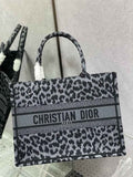 Dior Medium Book Tote M1296 Gray Multicolor Mizza Embroidery
