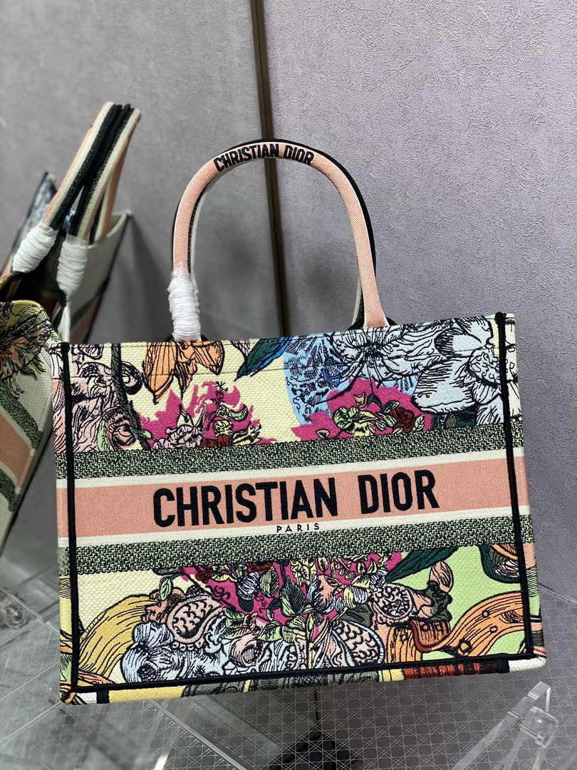 Dior Medium Book Tote M1296 Embroidery M20M4