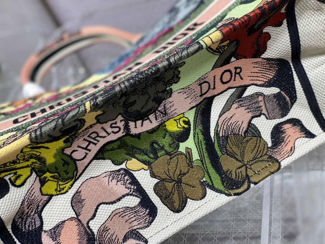 Dior Medium Book Tote M1296 Embroidery M20M4