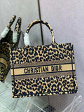 Dior Medium Book Tote M1296 Beige Multicolor Mizza Embroidery