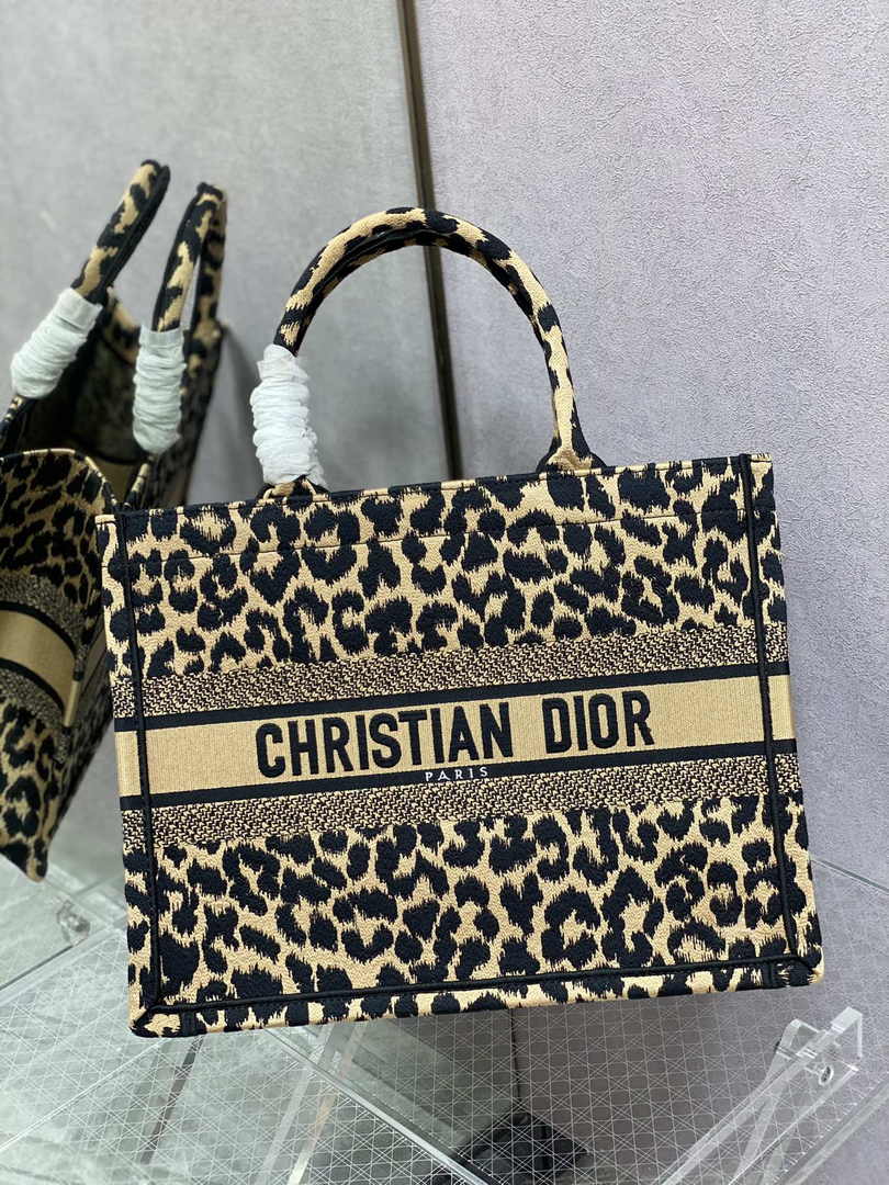 Dior Medium Book Tote M1296 Beige Multicolor Mizza Embroidery - Default Title - View 1