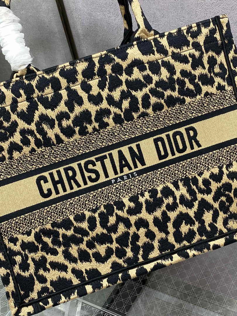 Dior Medium Book Tote M1296 Beige Multicolor Mizza Embroidery