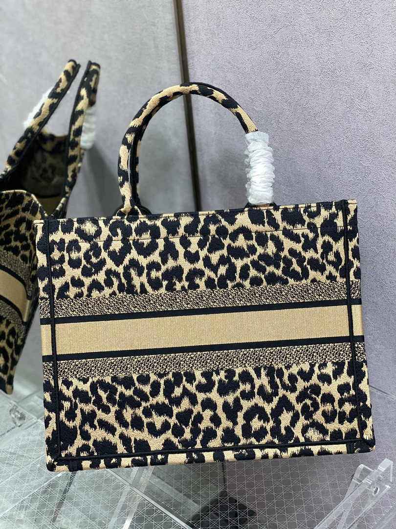 Dior Medium Book Tote M1296 Beige Multicolor Mizza Embroidery