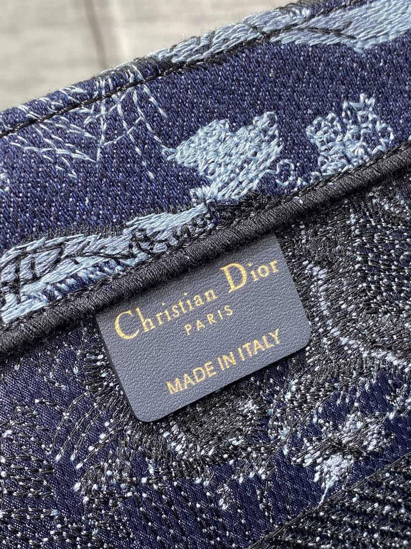 Dior Medium Book Tote M1296 Navy Blue Toile de Jouy Embroidery